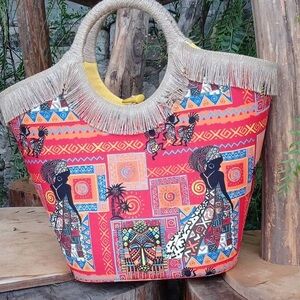 Colorful Patterned Tote Bag